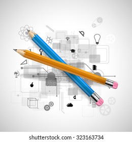 Vector illustration of a pencil