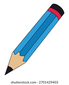 Ilustración vectorial un lápiz con un azul