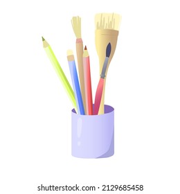 Vector illustration with pencil case
