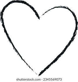 Vector illustration of a pencil or charcoal drawing of a heart.