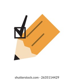 Vector illustration of a pencil with a checklist icon. Perfect for productivity, task management, and educational content.