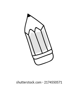 vector illustration of pencil in doodle style