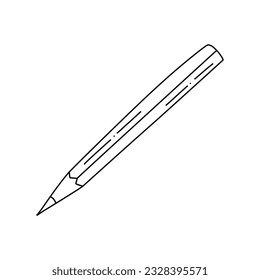 Vector illustration of a pencil in doodle style.