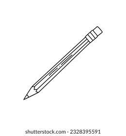 Vector illustration of a pencil in doodle style.