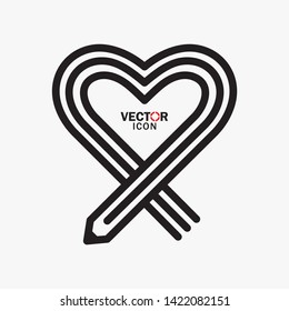 Vector illustration of pencil drawing a line isolated on grey background