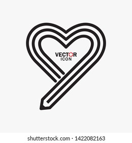 Vector illustration of pencil drawing a line isolated on grey background