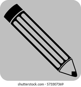Vector Illustration of Pencil Icon in Black
