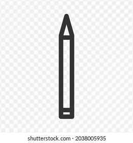 Vector Illustration Of Pencil Icon In Dark Color And Transparent Background(png).