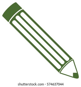 Vector Illustration of Pencil Icon in Green
