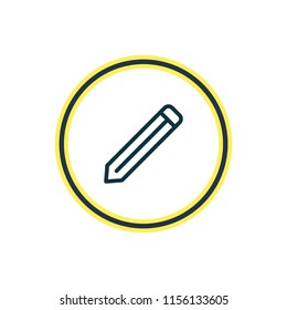 Vector illustration of pencil icon line. Beautiful entertainment element also can be used as pen icon element.