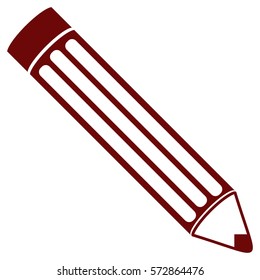 Vector Illustration of Pencil Icon in Maroon
