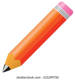 Vector illustration of pencil isolated on white