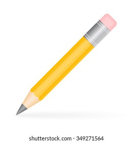 Vector illustration of a pencil isolated on white background