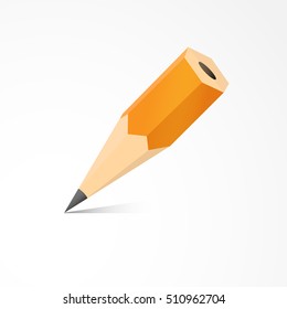 Vector illustration of pencil isolated on white background