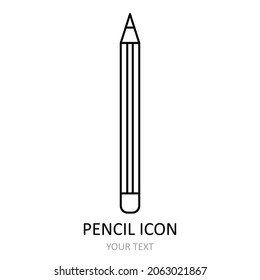 Vector illustration with pencil. Linear icon.