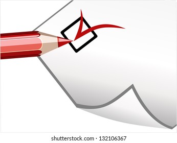 Vector - Illustration of a pencil marking  on piece of paper