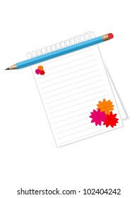 Vector illustration of pencil and paper