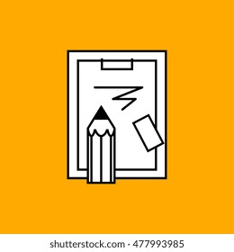 Vector illustration of pencil with paper page