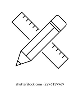 vector illustration of pencil and scale icon on white background