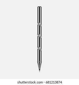 Vector illustration of pencil. School, office supplies black and white pencil flat icon.