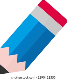 Vector illustration of a pencil. School pencil with rubber. School and school supplies. Freehand writing.