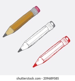 Vector illustration of pencil for school and science pictures