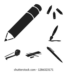 Vector illustration of pencil and sharpen logo. Set of pencil and color stock symbol for web.