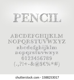 Vector illustration of pencil sketched text
