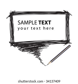 Vector - Illustration of a pencil with a word bubble for text insertion