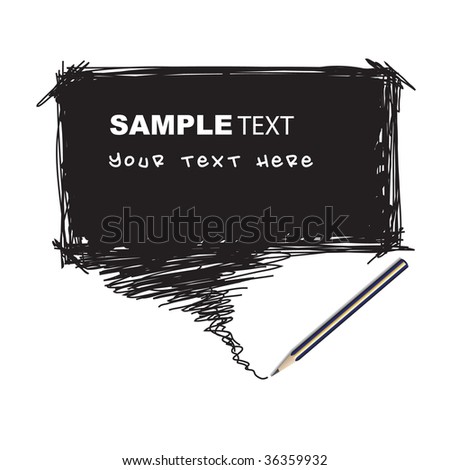 Vector - Illustration of a pencil with a word bubble for text insertion