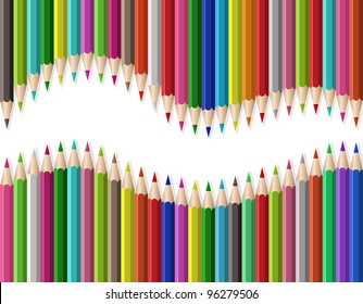 vector illustration of pencils on white background