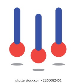 Vector Illustration of Pendulum Icon Design with Orange and Blue Color Combination