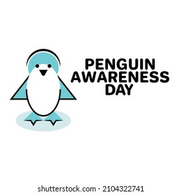 Vector illustration for the Penguin Awareness Day. Logo, label, emblem, icon 