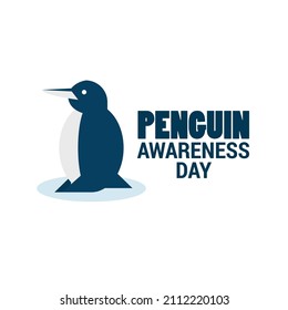 Vector illustration for the Penguin Awareness Day. Logo, label, emblem, icon 