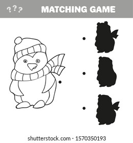 Vector illustration of Penguin cartoon - Coloring book for kids