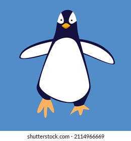 Vector illustration of a penguin in a flat style