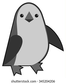 Vector illustration of penguin on transparent background