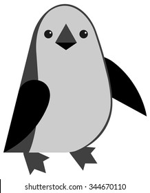 Vector illustration of penguin on white background