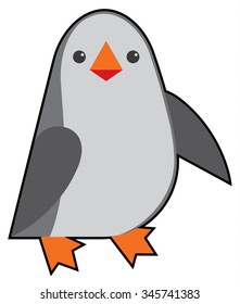 Vector illustration of penguin on white background