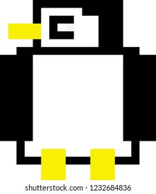 vector illustration of  Penguin in pixel style