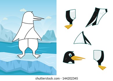 A vector illustration of penguin puzzle