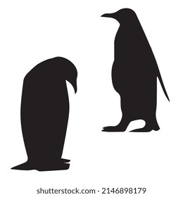 Vector Illustration of penguin silhouette