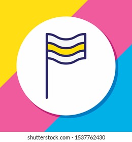 Vector illustration of pennant icon colored line. Beautiful sport element also can be used as flag icon element.
