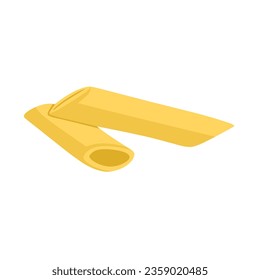 Vector illustration of penne type of pasta isolated on white background