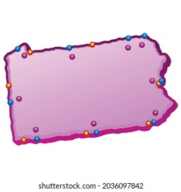 ilustración vectorial del mapa de Pennsylvania