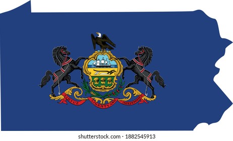 ilustración vectorial del mapa y bandera de Pennsylvania 