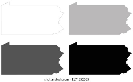 vector illustration of Pennsylvania maps
