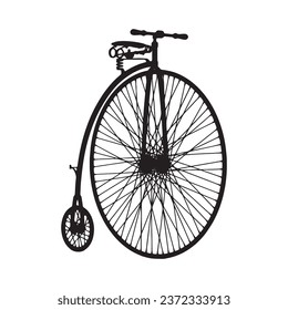 Vector Illustration of Penny Farthing Bicycle Silhouette