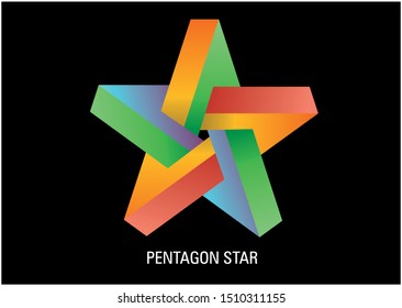 Ilustración vectorial del pentágono en diseño 3D.