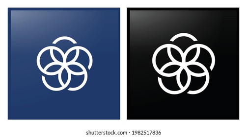 vector illustration of Pentagon Made with Interlaced Rings Chiseled Outlines. Partnerships for 
 the Goal. Sustainable Development concept for Non-Profit Organization.